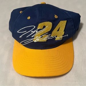 Vintage Jeff Gordon #24 Navy and Yellow Snap Back Hat